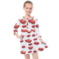 Summer Watermelon Pattern Kids  Quarter Sleeve Shirt Dress