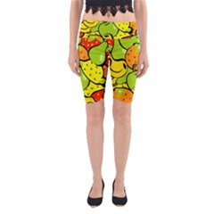 Fruit Food Wallpaper Yoga Cropped Leggings by Dutashop