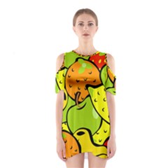 Fruit Food Wallpaper Shoulder Cutout One Piece Dress by Dutashop