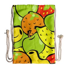 Fruit Food Wallpaper Drawstring Bag (large) by Dutashop