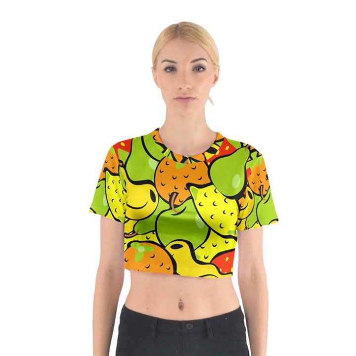 Fruit Food Wallpaper Cotton Crop Top