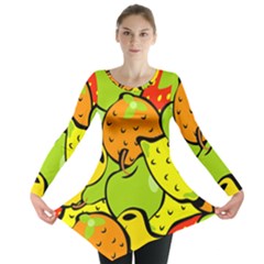 Fruit Food Wallpaper Long Sleeve Tunic  by Dutashop