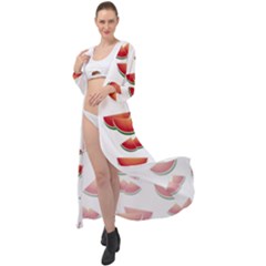 Summer Watermelon Pattern Maxi Chiffon Beach Wrap