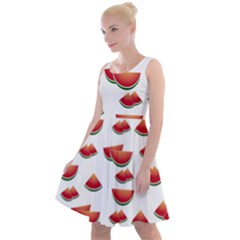 Summer Watermelon Pattern Knee Length Skater Dress by Dutashop