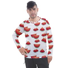 Summer Watermelon Pattern Men s Pique Long Sleeve T-shirt