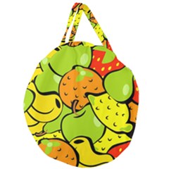 Fruit Food Wallpaper Giant Round Zipper Tote by Dutashop