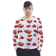 Summer Watermelon Pattern Men s Long Sleeve Raglan T-shirt