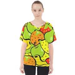 Fruit Food Wallpaper V-neck Dolman Drape Top by Dutashop