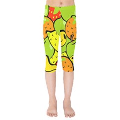 Fruit Food Wallpaper Kids  Capri Leggings  by Dutashop