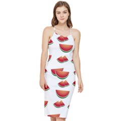 Summer Watermelon Pattern Bodycon Cross Back Summer Dress by Dutashop