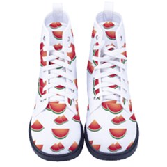 Summer Watermelon Pattern Men s High-top Canvas Sneakers by Dutashop