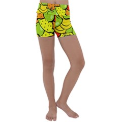 Fruit Food Wallpaper Kids  Lightweight Velour Yoga Shorts by Dutashop