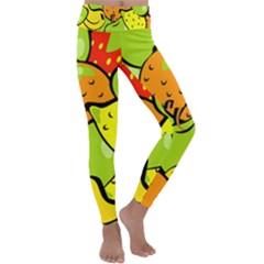 Fruit Food Wallpaper Kids  Lightweight Velour Classic Yoga Leggings by Dutashop