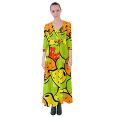 Fruit Food Wallpaper Button Up Maxi Dress by Dutashop