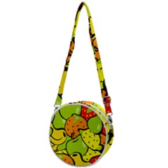 Fruit Food Wallpaper Crossbody Circle Bag by Dutashop