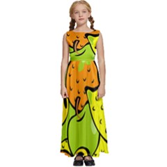 Fruit Food Wallpaper Kids  Satin Sleeveless Maxi Dress