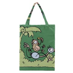 Ostrich Jungle Monkey Plants Classic Tote Bag by Bajindul