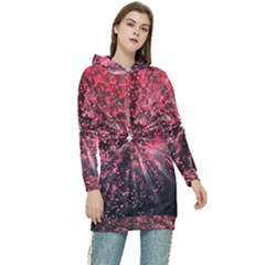 Abstract Background Wallpaper Women s Long Oversized Pullover Hoodie