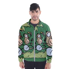 Ostrich Jungle Monkey Plants Men s Windbreaker