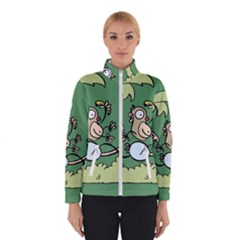 Ostrich Jungle Monkey Plants Women s Bomber Jacket