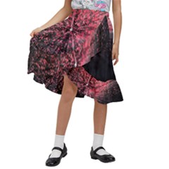 Abstract Background Wallpaper Kids  Ruffle Flared Wrap Midi Skirt by Bajindul