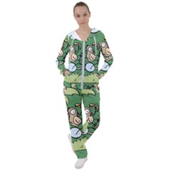 Ostrich Jungle Monkey Plants Women s Tracksuit by Bajindul