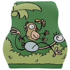 Ostrich Jungle Monkey Plants Car Seat Velour Cushion  by Bajindul