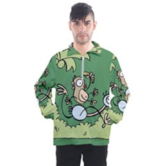 Ostrich Jungle Monkey Plants Men s Half Zip Pullover