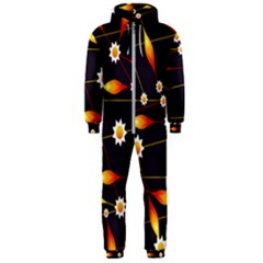 Flower Buds Floral Background Hooded Jumpsuit (men) by Bajindul