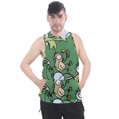 Ostrich Jungle Monkey Plants Men s Sleeveless Hoodie by Bajindul