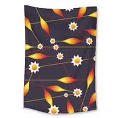 Flower Buds Floral Background Large Tapestry