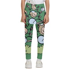 Ostrich Jungle Monkey Plants Kids  Skirted Pants by Bajindul