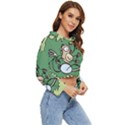 Ostrich Jungle Monkey Plants Women s Lightweight Cropped Hoodie View3