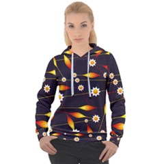 Flower Buds Floral Background Women s Overhead Hoodie