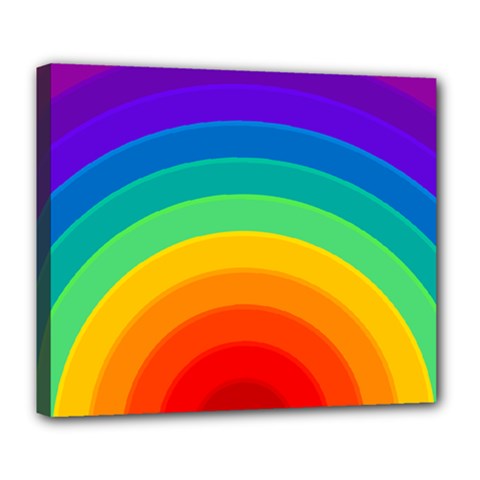 Rainbow Background Colorful Deluxe Canvas 24  X 20  (stretched) by Bajindul