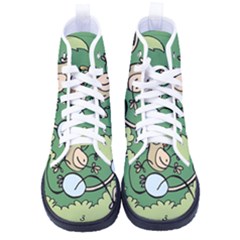 Ostrich Jungle Monkey Plants Men s High-top Canvas Sneakers by Bajindul