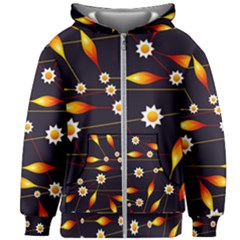 Flower Buds Floral Background Kids  Zipper Hoodie Without Drawstring