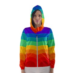 Rainbow Background Colorful Women s Hooded Windbreaker