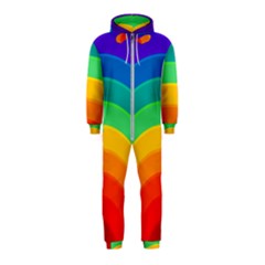 Rainbow Background Colorful Hooded Jumpsuit (kids)