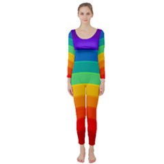 Rainbow Background Colorful Long Sleeve Catsuit by Bajindul