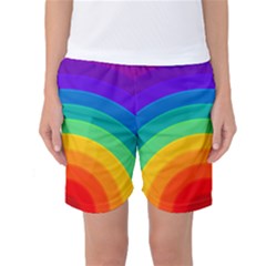 Rainbow Background Colorful Women s Basketball Shorts