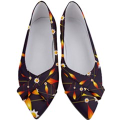 Flower Buds Floral Background Women s Bow Heels by Bajindul