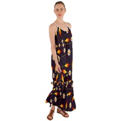 Flower Buds Floral Background Cami Maxi Ruffle Chiffon Dress by Bajindul