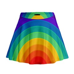 Rainbow Background Colorful Mini Flare Skirt by Bajindul