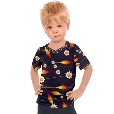 Flower Buds Floral Background Kids  Sports T-shirt by Bajindul