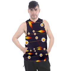 Flower Buds Floral Background Men s Sleeveless Hoodie by Bajindul