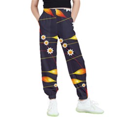 Flower Buds Floral Background Kids  Joggers by Bajindul