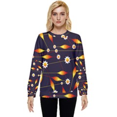 Flower Buds Floral Background Hidden Pocket Sweatshirt