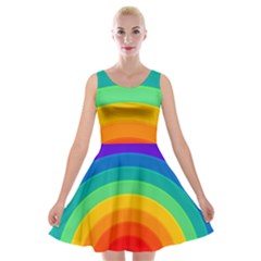 Rainbow Background Colorful Velvet Skater Dress