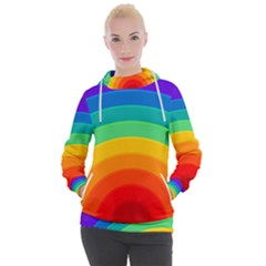 Rainbow Background Colorful Women s Hooded Pullover